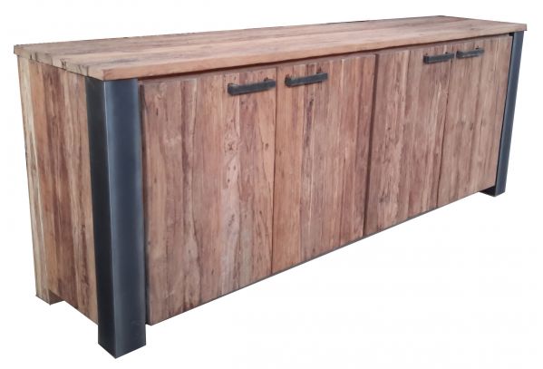 Metaal met geborsteld teak - Ramses dressoir 226